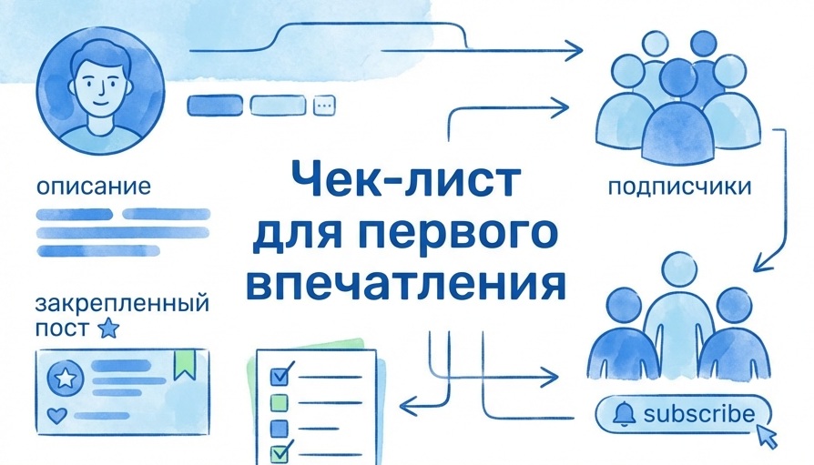 Чек-лист для первого впечатления: как оформить аватар, описание и закрепленный пост, чтобы конвертировать гостя в подписчика